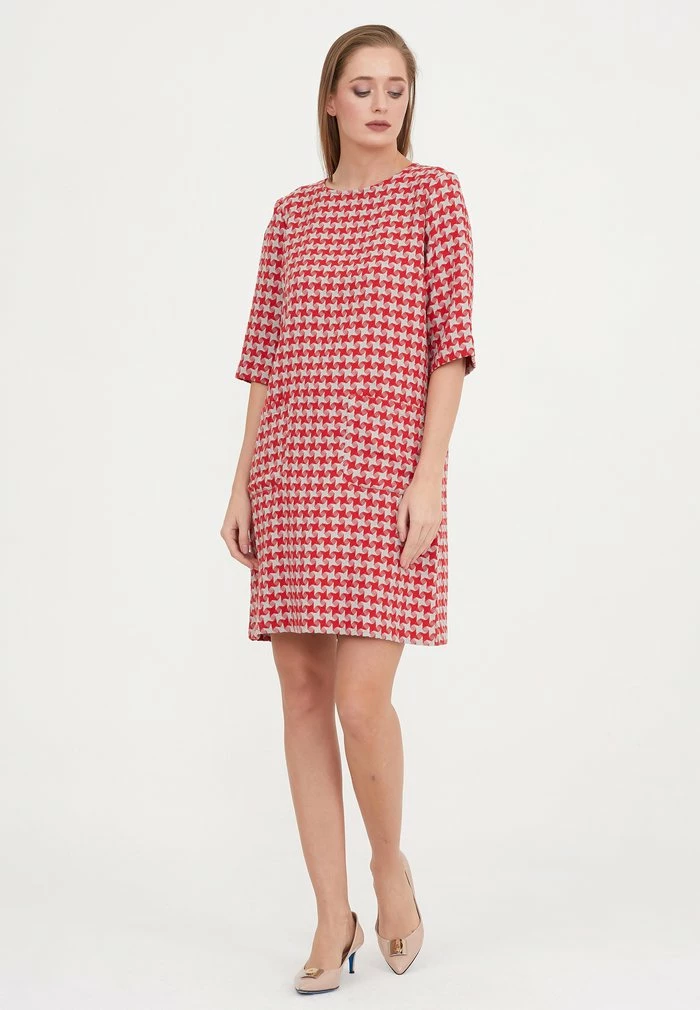 Madam-T MILANIA - Robe De Jour - Grüner Zig/ Rot 2 Madam-T MILANIA - Robe De Jour - Grüner Zig/ Rot – Image 2