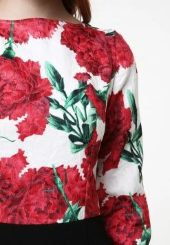 Madam-T Robe Fourreau - Weiß Rot -Madam-T Soldes 2022 68b1e8108fc54a7e90552d5aeb7075ee