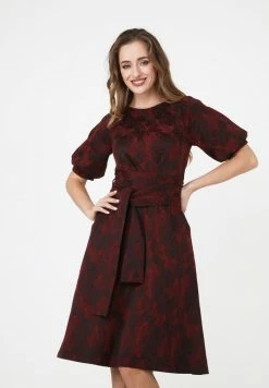 Madam-T VARNA - Robe De Jour - Schwarz/ Weinrot