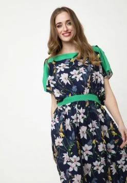 Madam-T TSURUMI - Robe Longue - Blau, Rosa -Madam-T Soldes 2022 69366cf7f1c94df88fbba3529ab548b4