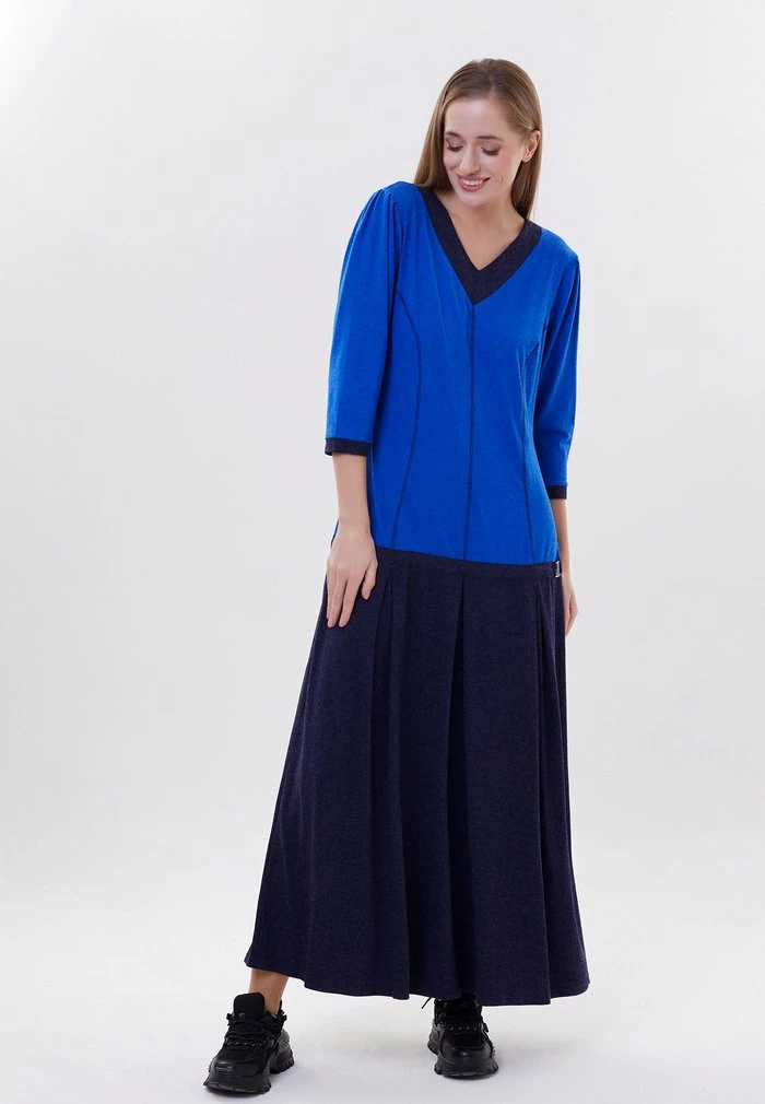 Madam-T VARZINA - Robe Longue - Indigo 4 Madam-T VARZINA - Robe Longue - Indigo – Image 4