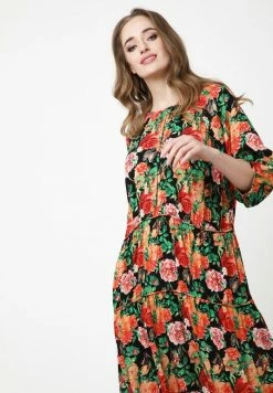 Madam-T GRETELE - Robe Longue - Schwarz Orange -Madam-T Soldes 2022 6a5cfbf6d56a44e88843f56b69e1d675