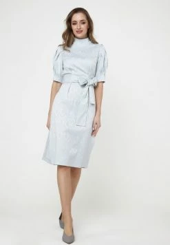 Madam-T Robe Fourreau - Grau-blau