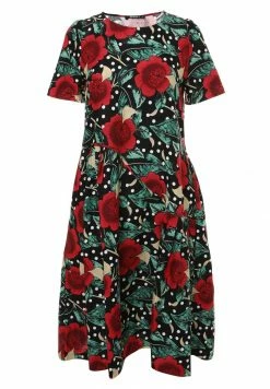 Madam-T Robe De Jour - Schwarz Rot -Madam-T Soldes 2022 6ad28dd5413641b18d8bca84a2cad5ab