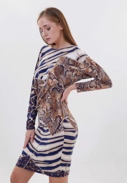 Madam-T KASANDRA - Robe De Jour - Beige,/blau -Madam-T Soldes 2022 6b5304f5eefc40bf82450b436d6b2136