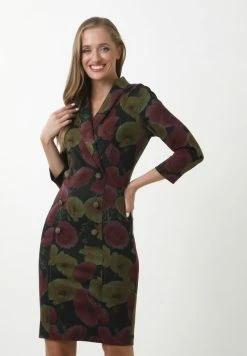 Madam-T KONTATA - Robe Fourreau - Schwarz/weinrot