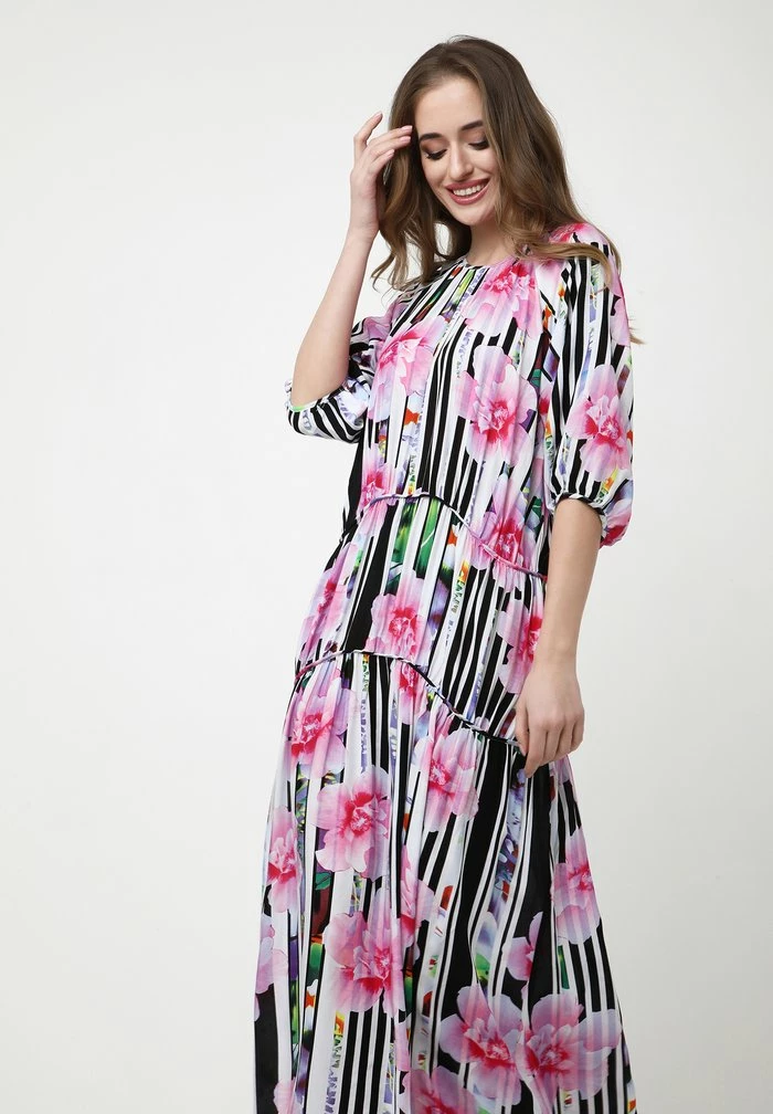 Madam-T GRETELE - Robe Longue - Weiß Rosa 6 Madam-T GRETELE - Robe Longue - Weiß Rosa – Image 6