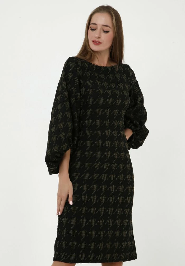 Madam-T ULANA - Robe De Jour - Schwarz/khaki 1 Madam-T ULANA - Robe De Jour - Schwarz/khaki