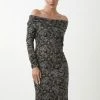 Madam-T JANINE - Robe Fourreau - Schwarz, Braun