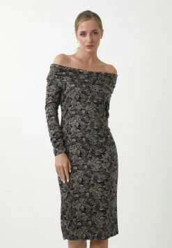 Madam-T JANINE - Robe Fourreau - Schwarz, Braun