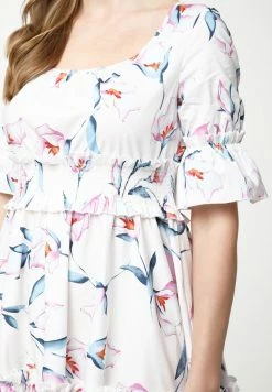 Madam-T SALAMEA - Robe Longue - Weiß, Rosa -Madam-T Soldes 2022 6c79bb5df4d74eb88009bbc02f1aa6f2