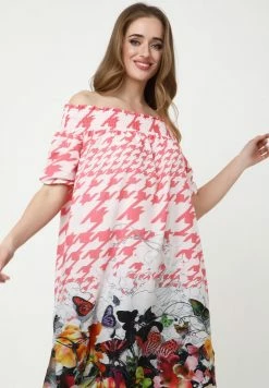 Madam-T DERIN - Robe De Jour - Weiß, Rosa -Madam-T Soldes 2022 6cfe0bbd76b941cb8204ae803218e048