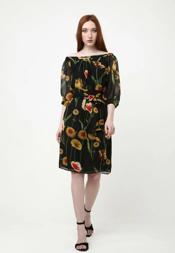 Madam-T Robe De Jour - Schwarz, Gelb 4 Madam-T Robe De Jour - Schwarz, Gelb – Image 4