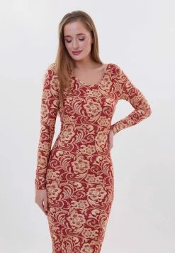 Madam-T PENELOPA - Robe Fourreau - Rot/beige -Madam-T Soldes 2022 6dcd675b745a4c61bcd131e1f480b928