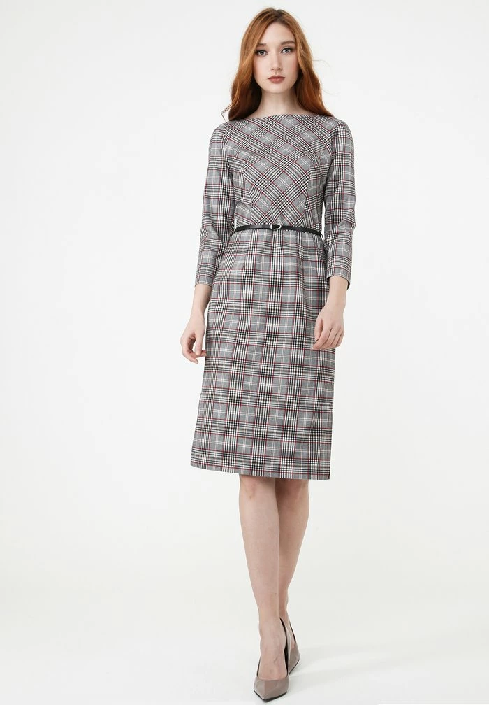 Madam-T Robe De Jour - Grau/ Weinrot 2 Madam-T Robe De Jour - Grau/ Weinrot – Image 2