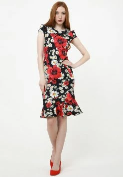 Madam-T DEVENTA - Robe De Jour - Schwarz, Rot