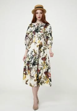 Madam-T Robe De Jour - Milchig, Gelb -Madam-T Soldes 2022 6eff633402df419b85530c3d426c74d2