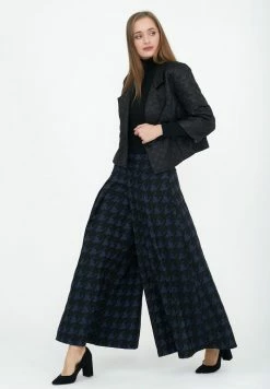 Madam-T GIZA - Pantalon Classique - Black/blue -Madam-T Soldes 2022 70d3eb00da6645fd8fa04bcf3aafda00