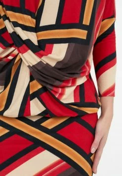 Madam-T FIRA - Robe Fourreau - Beige/ Rot -Madam-T Soldes 2022 717f1ea2abe2459f8801402f3c2106fa