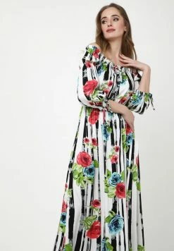 Madam-T RONDA - Robe De Jour - Weiß, Schwarz -Madam-T Soldes 2022 71b38b2f93e7437eb443e9a6cc3ca0a4