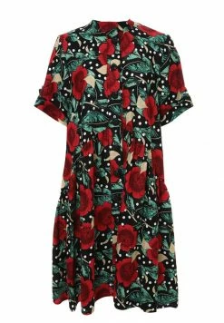 Madam-T Robe Chemise - Schwarz, Rot -Madam-T Soldes 2022 71bd1f203d6e4398ad5187df288bc27a