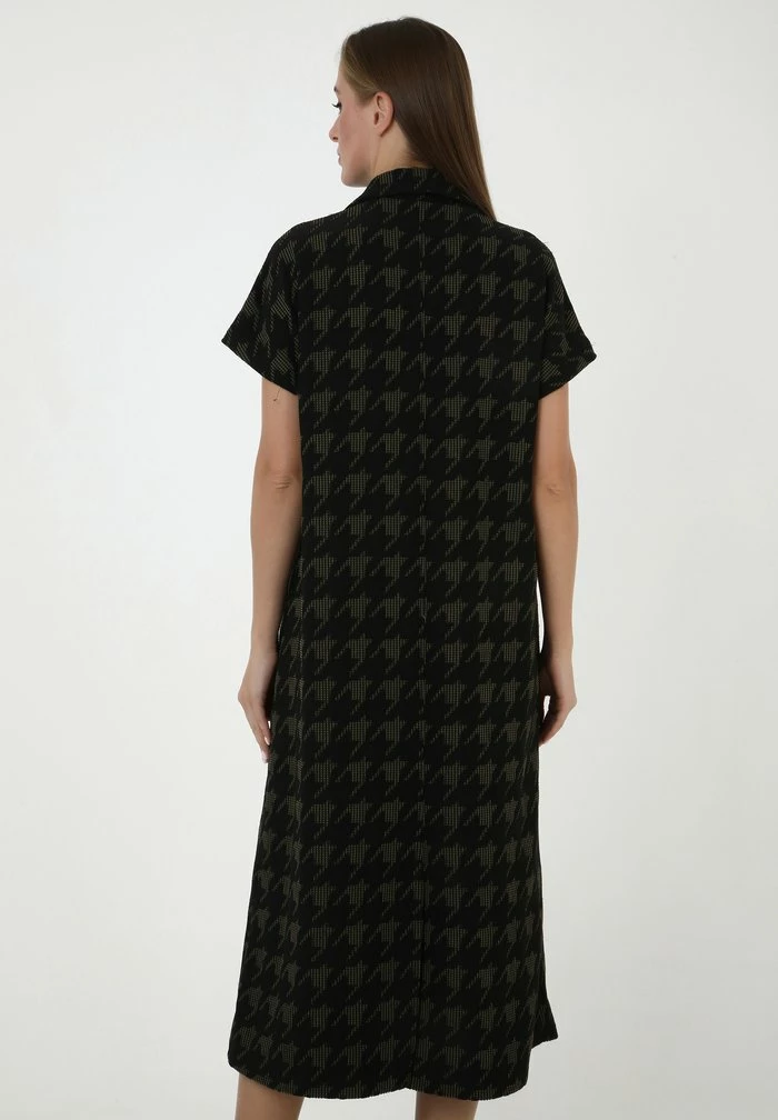 Madam-T ITELIA - Robe En Jersey - Schwarz Khaki 3 Madam-T ITELIA - Robe En Jersey - Schwarz Khaki – Image 3