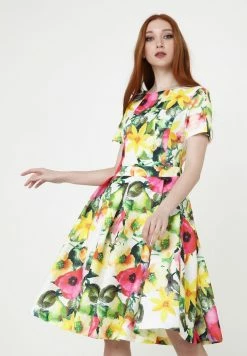 Madam-T Robe De Jour - Weiß, Rosa