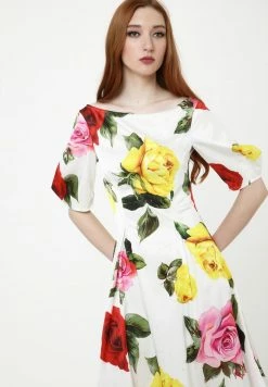 Madam-T Robe De Jour - Weiß, Gelb -Madam-T Soldes 2022 7343875664844744a24a88be565e8430