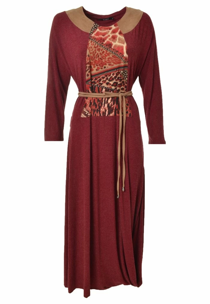 Madam-T CHANTA - Robe Longue - Babine Rot Beige 9 Madam-T CHANTA - Robe Longue - Babine Rot Beige – Image 9