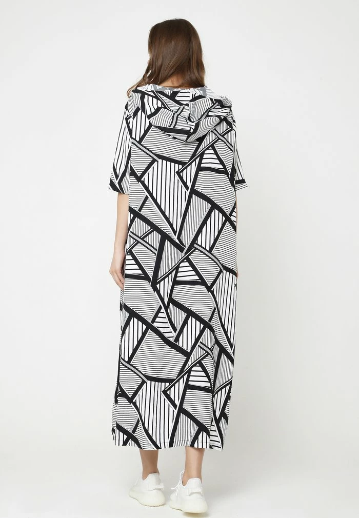 Madam-T ADELINARA - Robe Longue - Schwarz/ Weiß 3 Madam-T ADELINARA - Robe Longue - Schwarz/ Weiß – Image 3