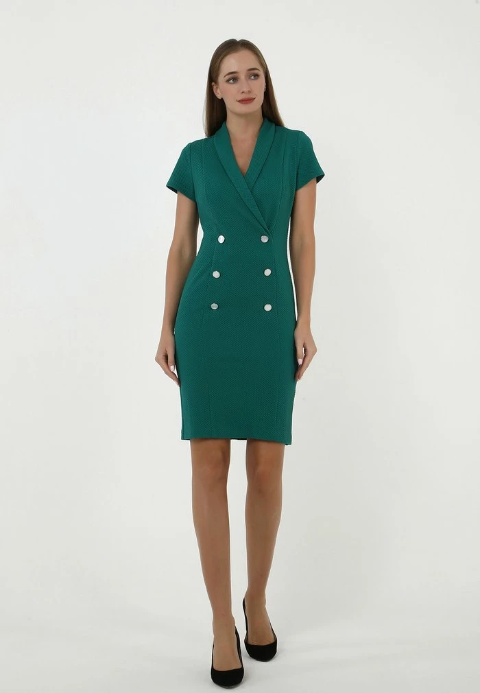 Madam-T KONTATA - Robe Fourreau - Aqua 2 Madam-T KONTATA - Robe Fourreau - Aqua – Image 2