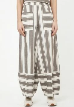 Madam-T CABULA - Pantalon Classique - Hellbraun/weiß -Madam-T Soldes 2022 752ed4bdd7c740e4998a2bbd530702a8