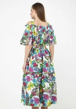 Madam-T FERANA - Robe De Jour - Weiß, Hellblau -Madam-T Soldes 2022 77318f967dbb4ce685bdd5728d0b6efa