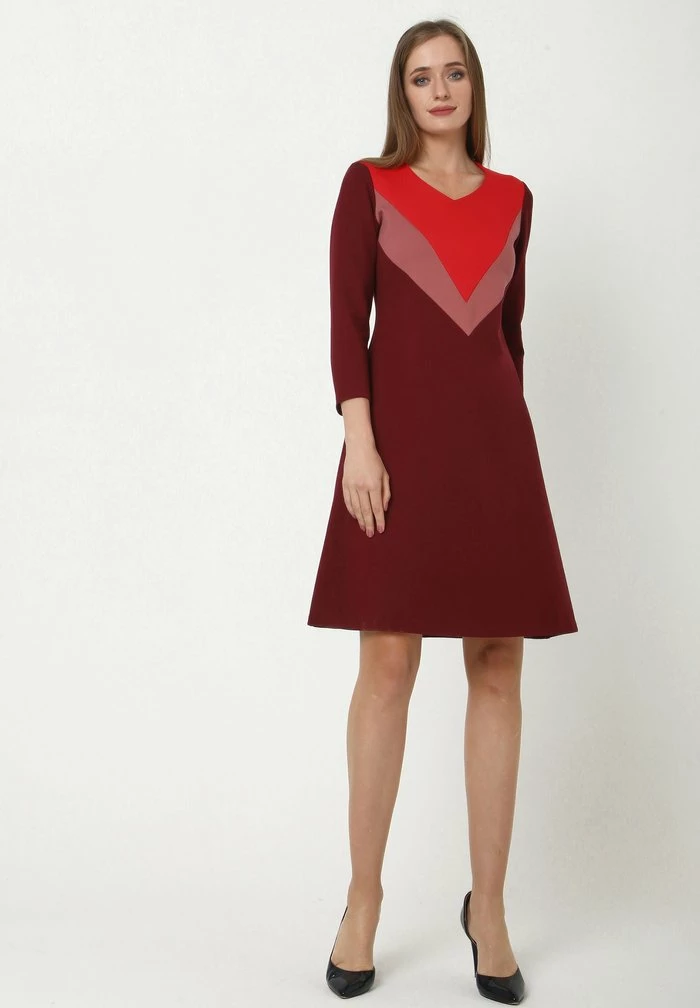 Madam-T DGINI - Robe En Jersey - Weinrot, Koralle 2 Madam-T DGINI - Robe En Jersey - Weinrot, Koralle – Image 2