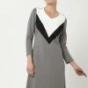 Madam-T DGINI - Robe En Jersey - Grau, Weiß