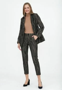 Madam-T MARIO - Pantalon Classique - Schwarz/khaki -Madam-T Soldes 2022 78d944ced5904b8c9860c1b40f0c44aa