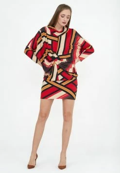 Madam-T FIRA - Robe Fourreau - Beige/ Rot -Madam-T Soldes 2022 7935e08f90e640d1ae8f8d9de812573d