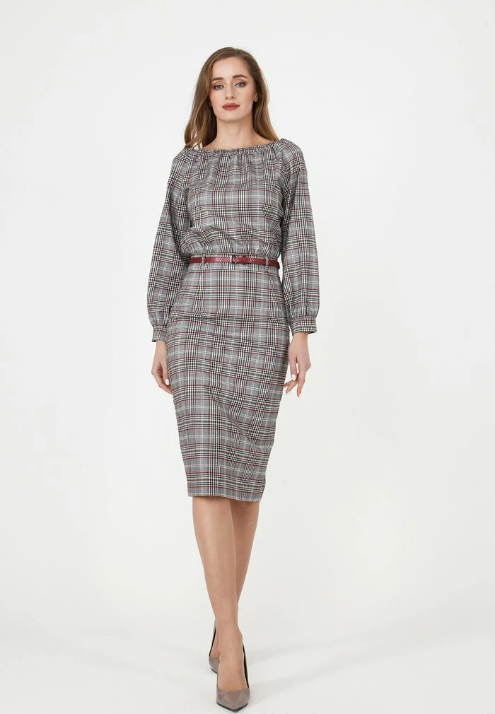 Madam-T KALIPSA - Robe Fourreau - Grünes Leder/burgund 2 Madam-T KALIPSA - Robe Fourreau - Grünes Leder/burgund – Image 2