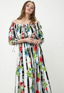 Madam-T RONDA - Robe De Jour - Weiß, Schwarz -Madam-T Soldes 2022 79d40a2ad6e54e1097896b5719c076c7