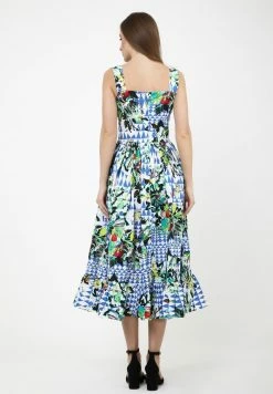 Madam-T Robe De Jour - Weiß, Kornblumenblau -Madam-T Soldes 2022 7a53893f65024ceea64282666093de7f