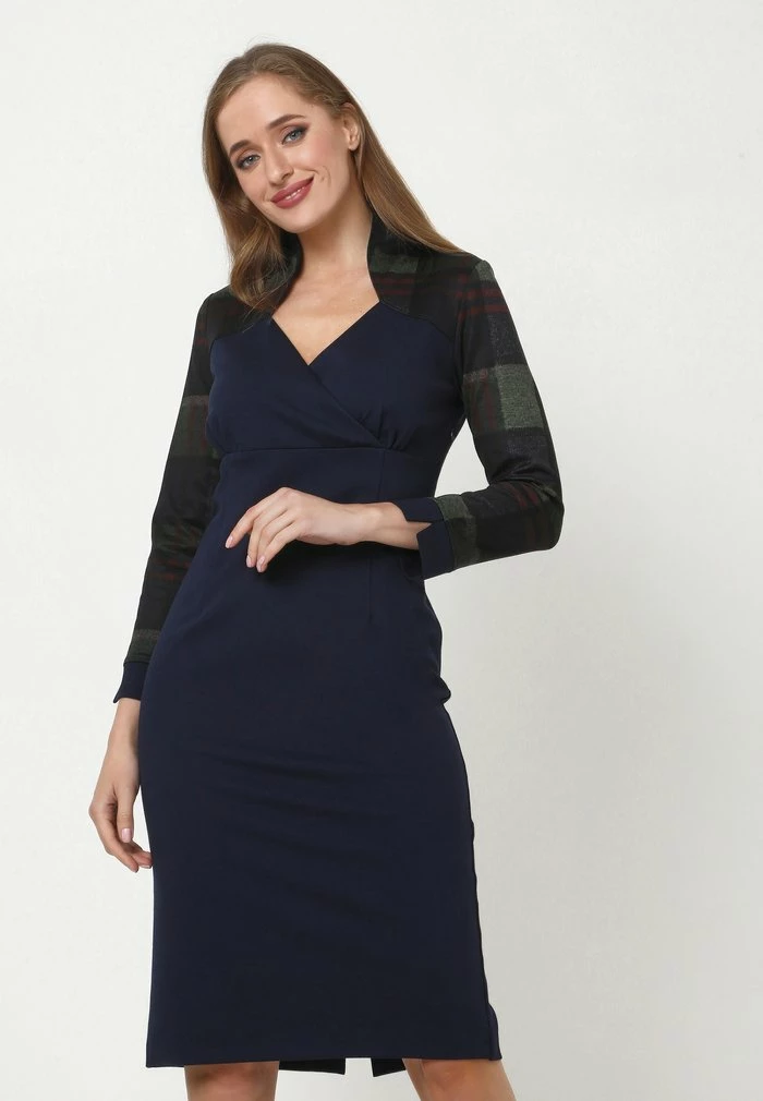 Madam-T Robe Fourreau - Blau, Grün 1 Madam-T Robe Fourreau - Blau, Grün