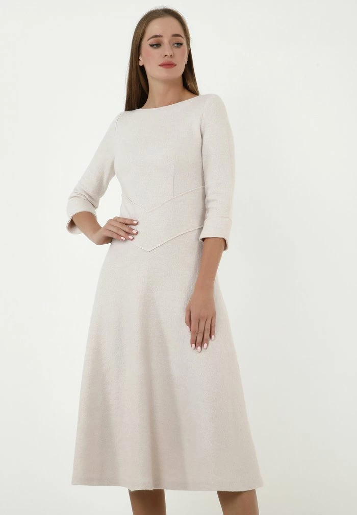 Madam-T YANNA - Robe En Jersey - Creme 8 Madam-T YANNA - Robe En Jersey - Creme – Image 8