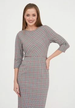 Madam-T KORFU - Robe Fourreau - Grüner Zig/rot -Madam-T Soldes 2022 7bfd9a6573ef43838748c75c2dff61ad