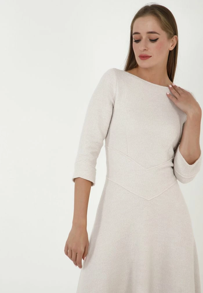 Madam-T YANNA - Robe En Jersey - Creme 4 Madam-T YANNA - Robe En Jersey - Creme – Image 4