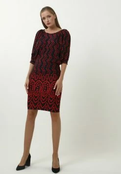 Madam-T Robe Fourreau - Dark Blue/light Red -Madam-T Soldes 2022 7de5f791cc3349caa101487cc16335fb