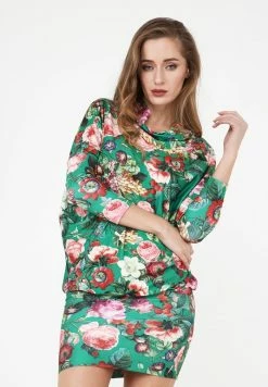 Madam-T AZARINA - Robe De Jour - Grün/ Pink