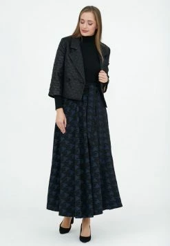 Madam-T ROCK RITA - Jupe Longue - Black/blue -Madam-T Soldes 2022 7e1c8c4224b246c89f70f2be44d479c3