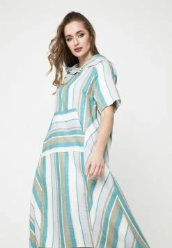 Madam-T KIRATA - Robe De Jour - Aqua, Khaki -Madam-T Soldes 2022 7e98c148d459483cbd470c22a1abdb63