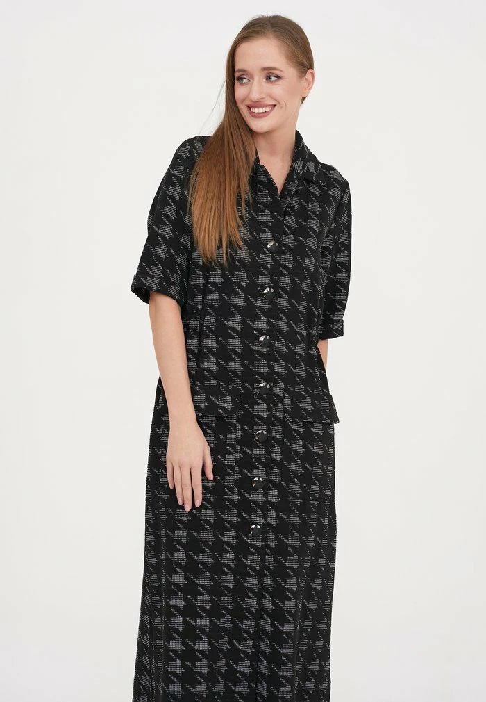 Madam-T ORSOLA - Robe Chemise - Schwarz/weiß 5 Madam-T ORSOLA - Robe Chemise - Schwarz/weiß – Image 5