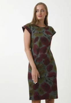 Madam-T FROMA - Robe Fourreau - Grau, Senf